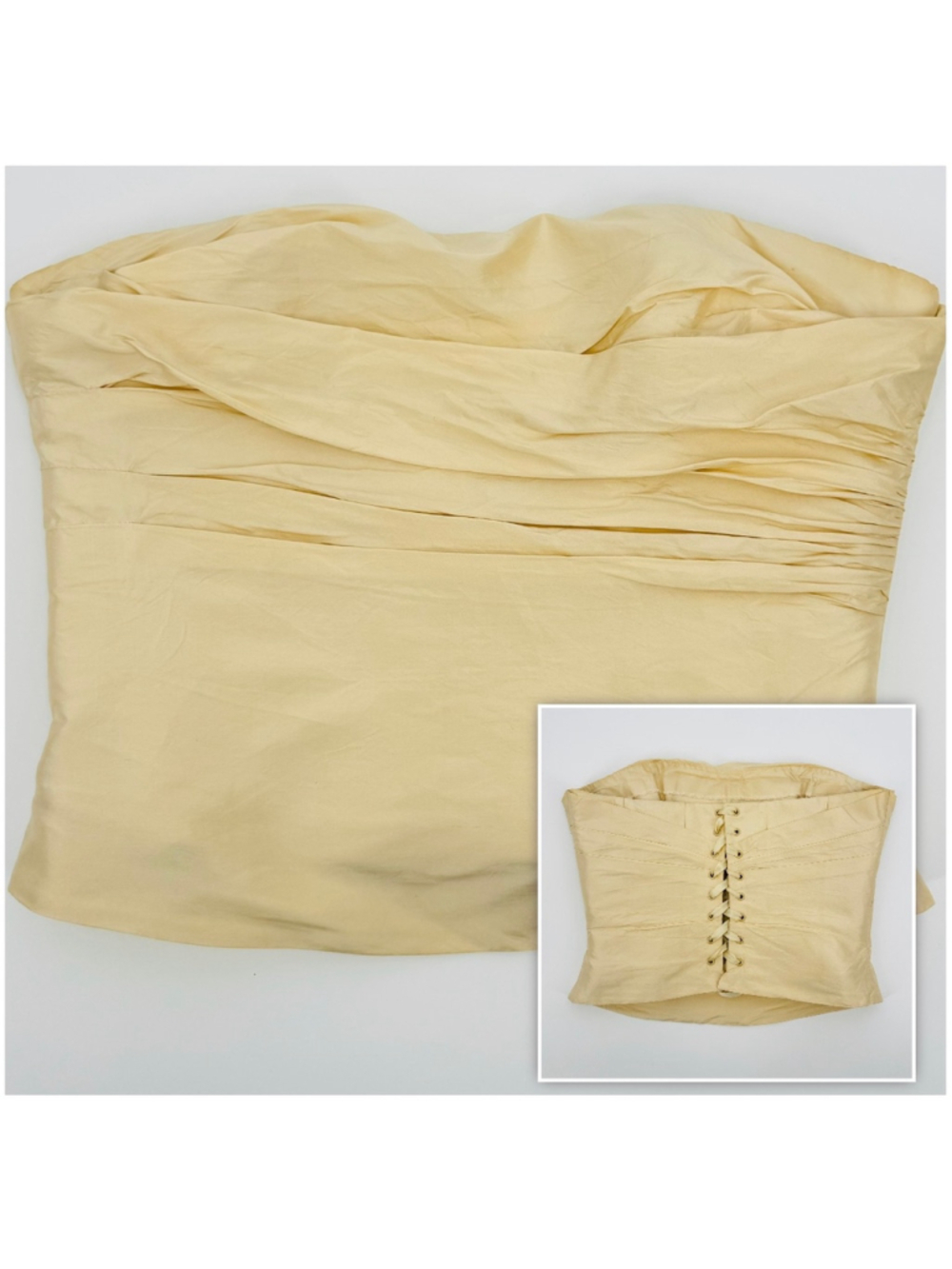Cymbeline Paris 100% Silk Corset Ivory Size 10